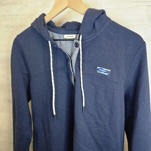 L.L. Bean Womens Hooded Sweatshirt With Button Closure
